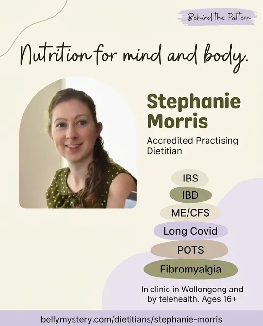 Behind the Pattern post featuring Stephanie Morris, Accredited Practising Dietitian